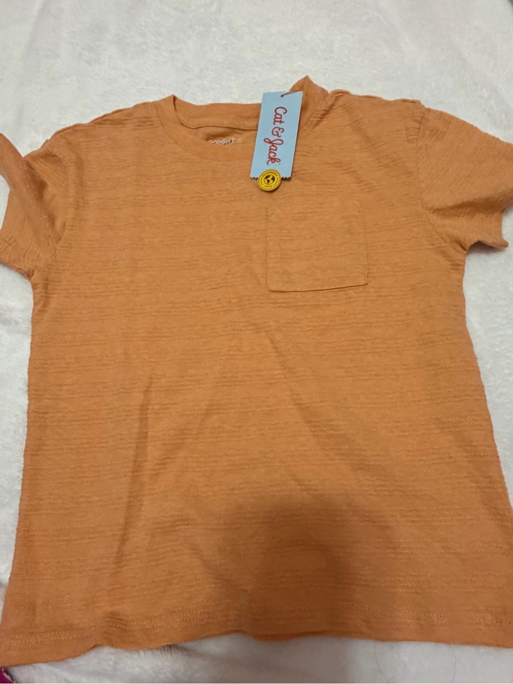 Cat & Jack Orange Short Sleeve Pocket Tee